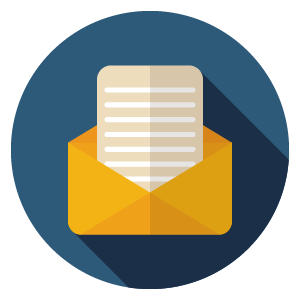Icon of a sheet of paper in an envelope